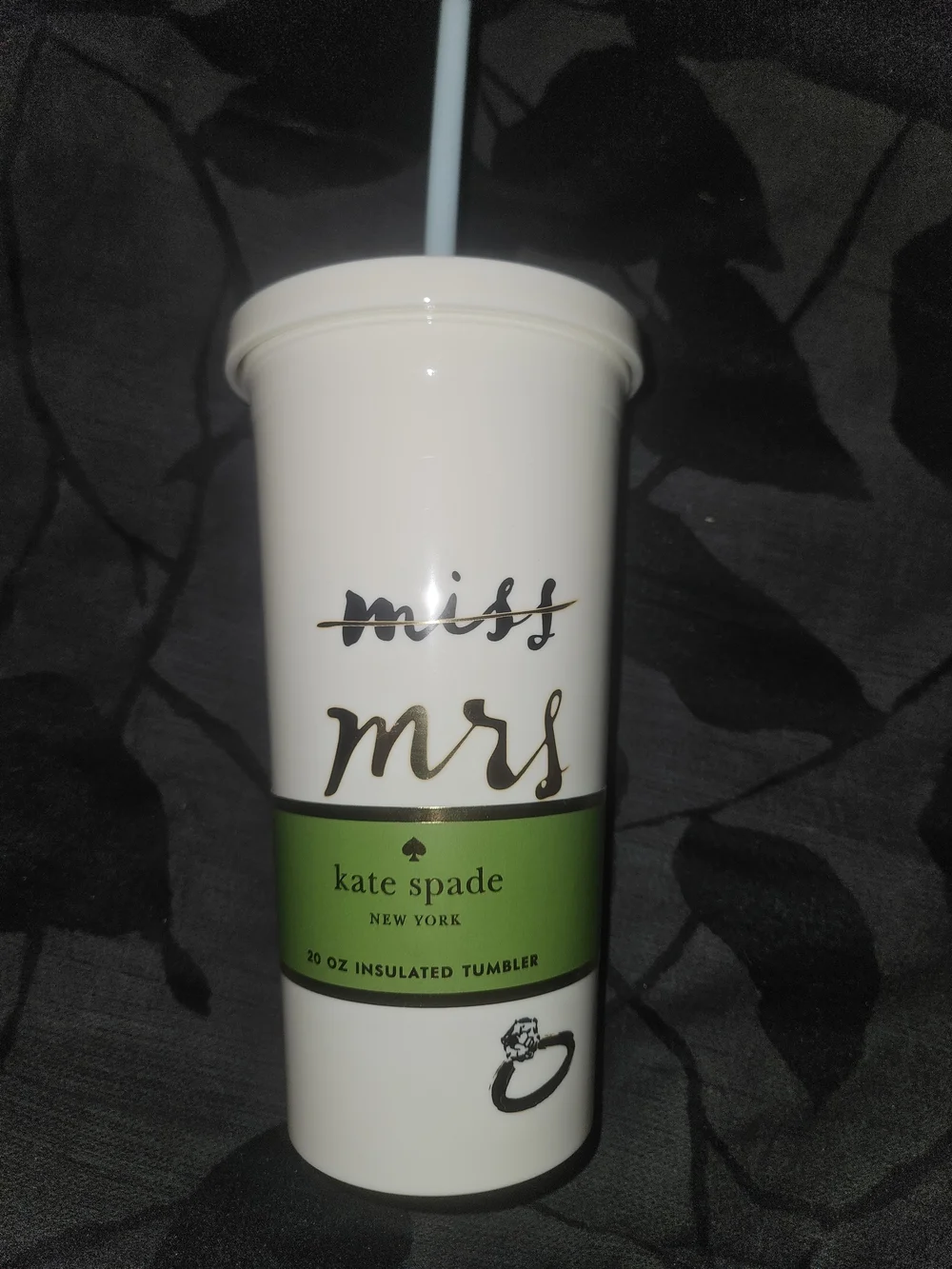 kate spade White 20 oz Insulated Tumbler with Gold